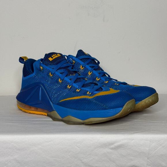 Nike LeBron 12 Low “Entourage” Blue/Yellow Sneakers Size Men’s 11.5 - Picture 5 of 10